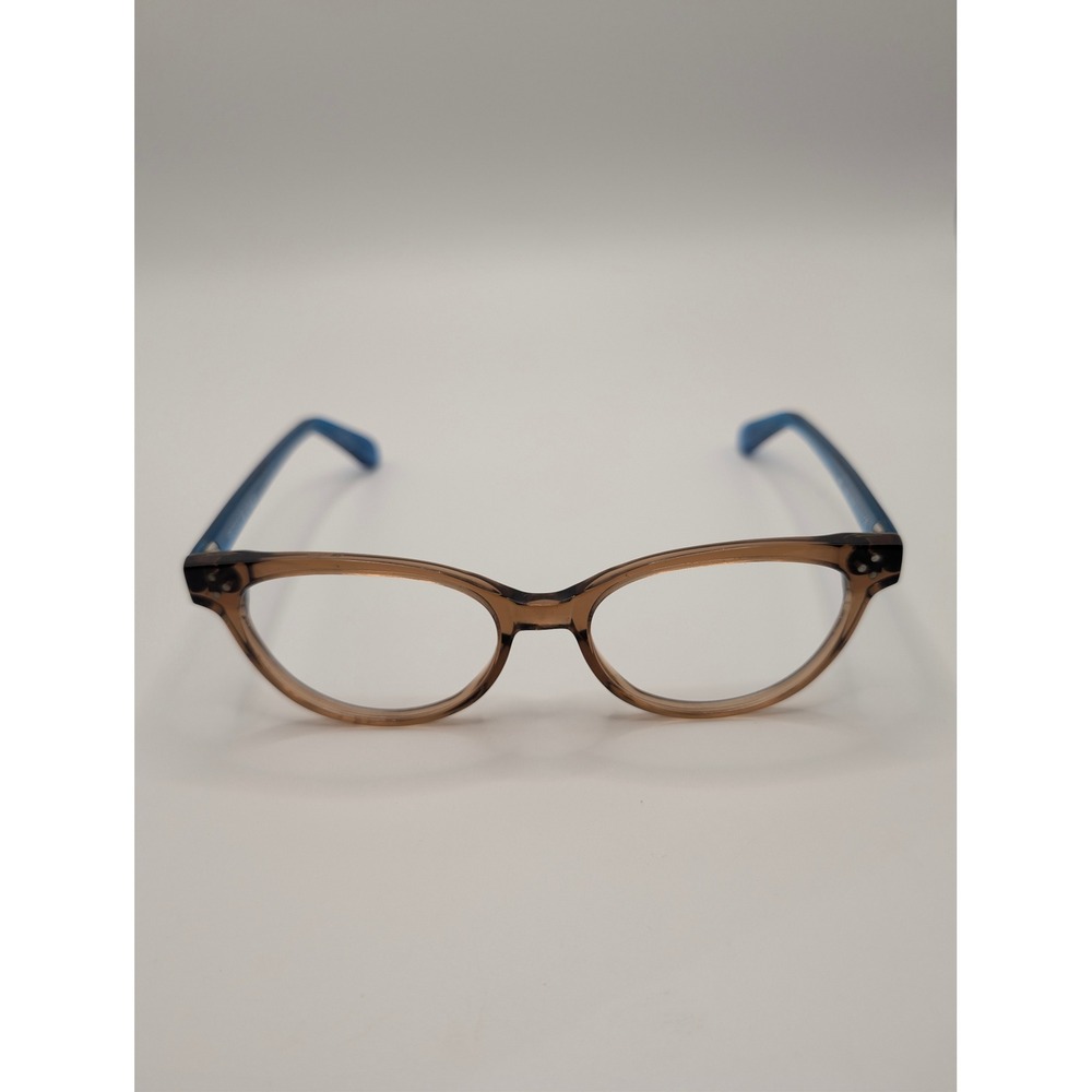 Frederic Beausoleil Cat Eye Glasses Taupe Brown Blue Italy 51-16-135 0/392/841